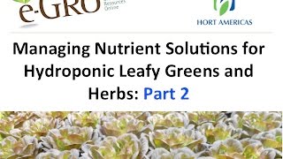 Managing Nutrient Solutions for Hydroponics Part 2