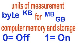 Units Of Measurement For Computer Memory And Storage