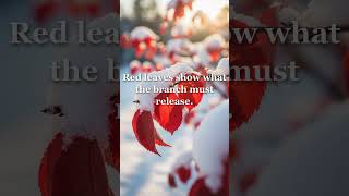 Red leaves show what the branch must release. #ai #aishorts #inspiration #selfcare #mindset #healing