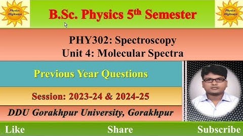 BSc Physics 5th sem| Spectroscopy| Unit 4| Molecular spectra| Previous Year Questions #ddu #pyq #mcq