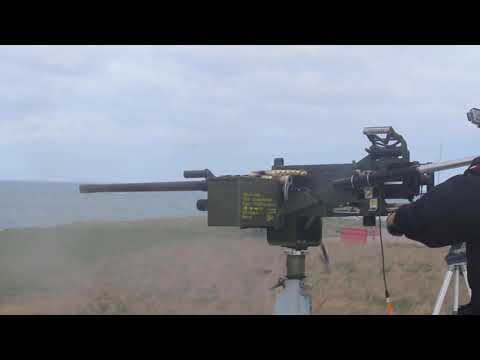 Firing M2HB heavy machine gun with Softmount