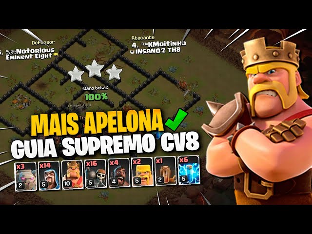 GUIA SUPREMO DE COMO DA PT EM QUALQUER CV8 ! ATAQUE TERRESTRE MAIS BOLADO 2021 - CLASH OF CLANS 😎 class=