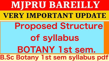 Bsc 1st semester Boatny syllabus | Botany Syllabus pdf | mjpru 1st sem syllabus