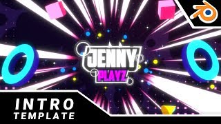 Blender 2D Intro Template 2019 | 60FPS | JennyPlays