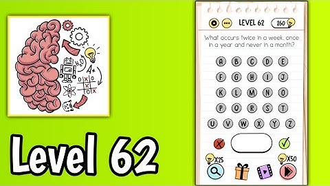 Brain test Level 62 what is twice in the week and once in the year Walkthrough