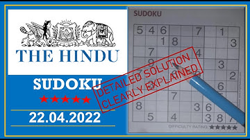 How to Solve 5 Star Hindu  Sudoku Apr 22, 2022 -  Tips and Techniques Clearly Explained