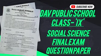 🔥🔥🔥DAV PUBLIC SCHOOL CLASS 9 SOCIAL SCIENCE FINAL EXAM QUESTION PAPER 2025-2026 .🔥🔥🔥