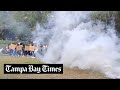 Police use tear gas on propalestinian usf tampa protesters
