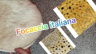 #خبز الفوكاتشا الايطالية# خفيف ورائع بزيت الزيتون هش قطني  #focaccia italiana#