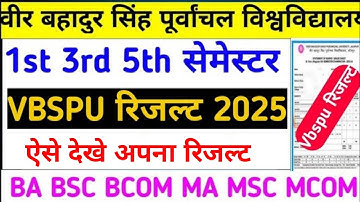 Vbspu Result जारी✅|Vbspu Result 2025|Vbspu Ba Bsc Bcom 5th Semester Result 2025|Ba Bsc Result 2025