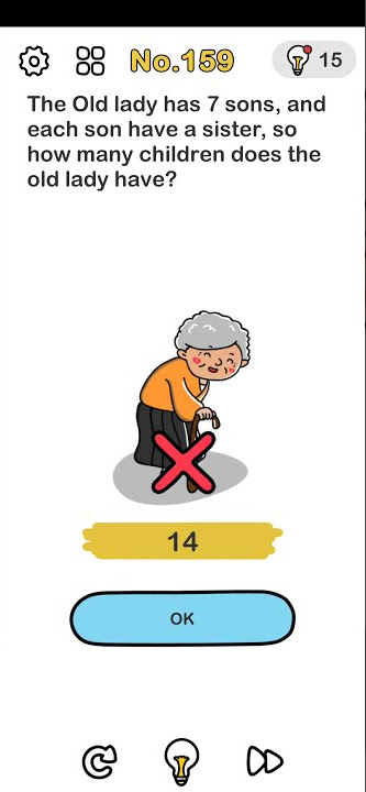 Brain Out Level 159 | The Old lady has 7 sons | Brain Out Game Solution Level 159