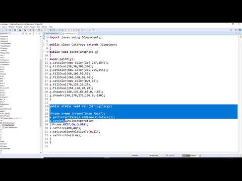 Java programming - to display a cute face on an frame