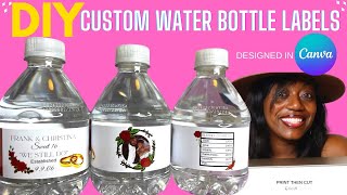 How to make Custom DIY Water Bottle Labels | PARTY FAVOR  | Step By Step | Design in CANVA | EASY screenshot 4