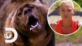 Humans Take On A 1400Lbs Grizzly Bear In A TugOfWar Competition | Man Vs Bear