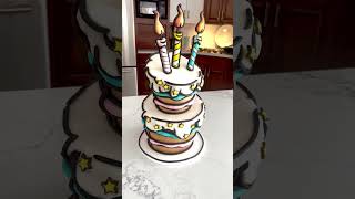 This topsy turvy, cartoon/comic style cake tutorial is now on Cakeheads.com!