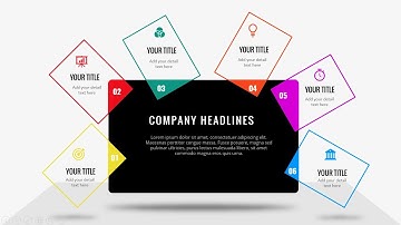 Create 6 Rectangular Shape Infographic Slide in PowerPoint. Tutorial No.840