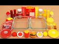 Red vs yellow  mixing makeup eyeshadow into slime asmr