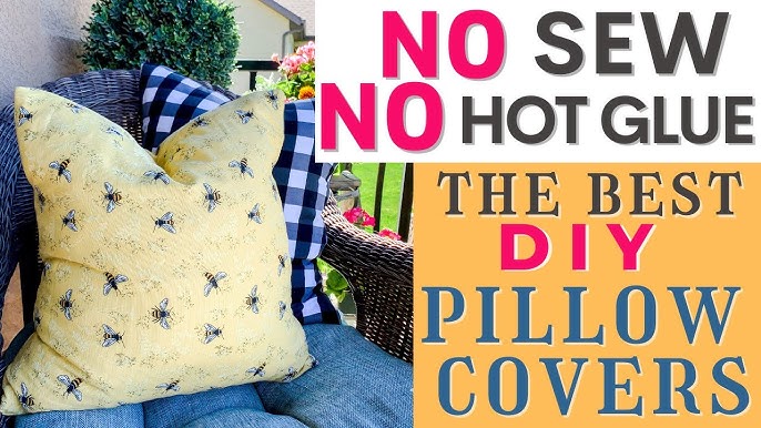 No Sew Pillow Covers (How to Use Fabric Glue) 
