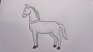 how to draw horse drawing easy step by step @DrawingTalent