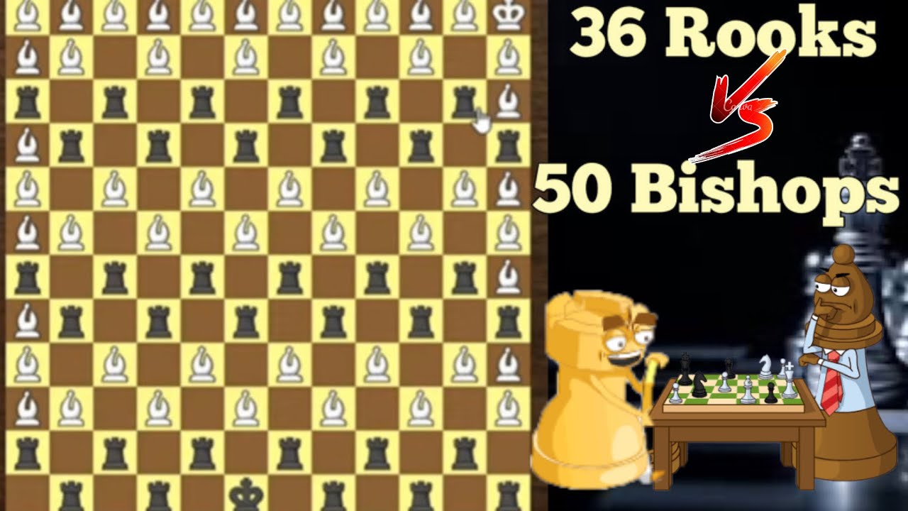 36 Rooks Vs 50 Bishops Who win this incrediable match ? / Fairy Chess ...