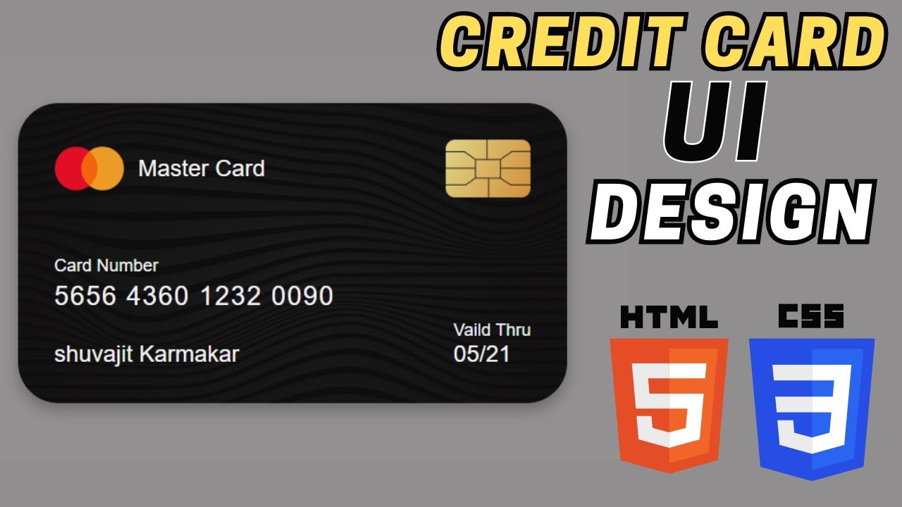 Design a Master Card ui html CSS - YouTube