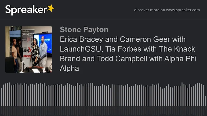 Erica Bracey and Cameron Geer with LaunchGSU, Tia Forbes with The Knack Brand and Todd Campbell with