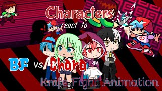 Characters react to BF vs Chara(Knife Fight Animation) || The Rookie J.