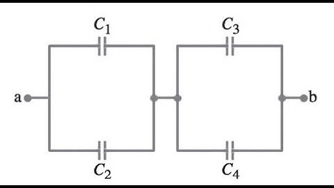 (24-33) Suppose in Problem 32, Fig. 24-25, that C_1=C_3=8.0μF , C_2=C_4=16pF , and Q_3=23μC . Determ