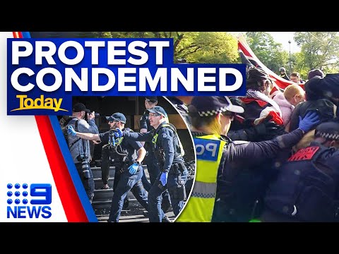 Police Issue Blistering Response To Neo-Nazi Protest In Melbourne's Cbd | 9 News Australia
