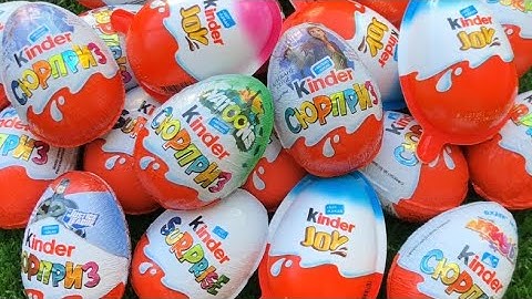 30 Kinder Surprise Eggs - ASMR Relaxing Video - A lot of Candy