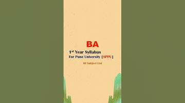 BA 1st Year Syllabus For Pune University | BA Syllabus 2025 | BA Syllabus For SPPU Pune University