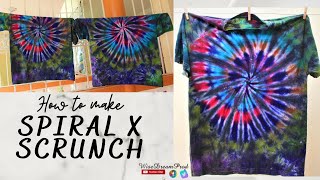 How to Tie Dye Spiral X Scrunch "easy steps"