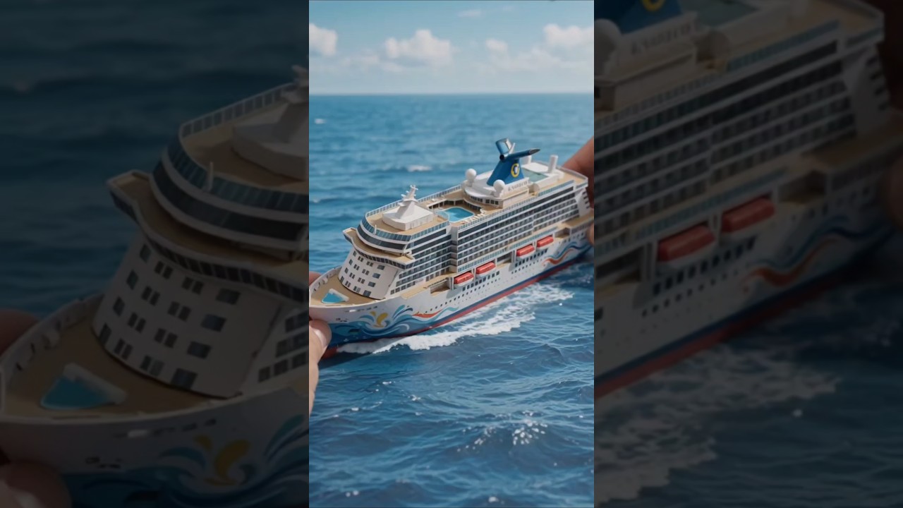 Norwegian Viva 🇺🇸 Made Entirely from Cardboard! 🤯🚢 | Incredible DIY Cruise Ship Model #shorts