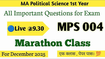 MPS-004 MARATHON CLASS DECEMBER 2025 | mps 004 important questions with answers