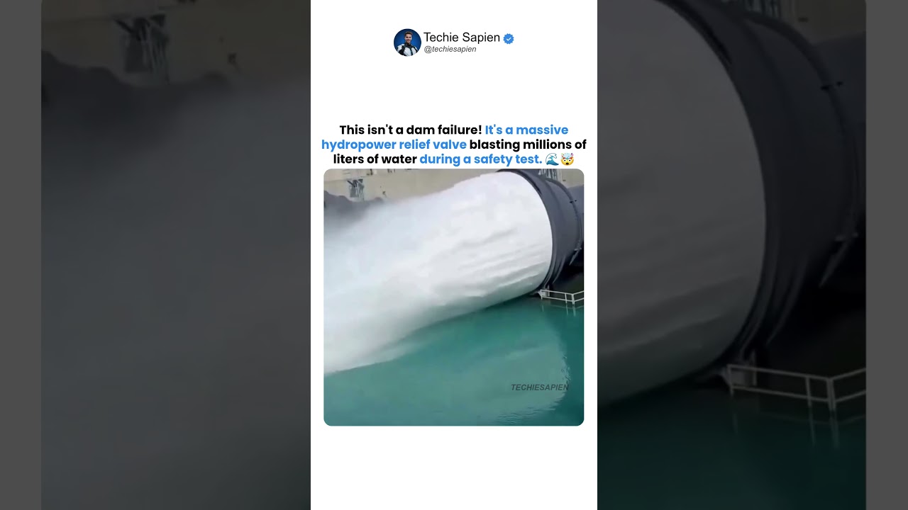 Hydropower Relief Valve Test Releases a Massive Wall of Water! 💧⚡🌊