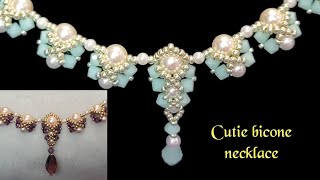 Cutie bicone necklace/ DIY pearl necklace / How to make pearl necklace?