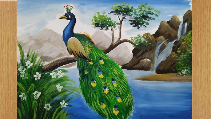 Oil Pastel & Oil Stick Drawing: Peacocks · Art Prof