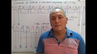 esquema de Bobinado de 2 Velocidades de 16 y 4 Polos. -