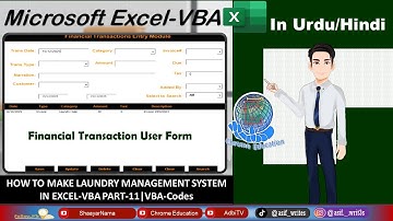 How to make Laundry Management System in Excel-VBA|Part-11|User Form|VBA Codes