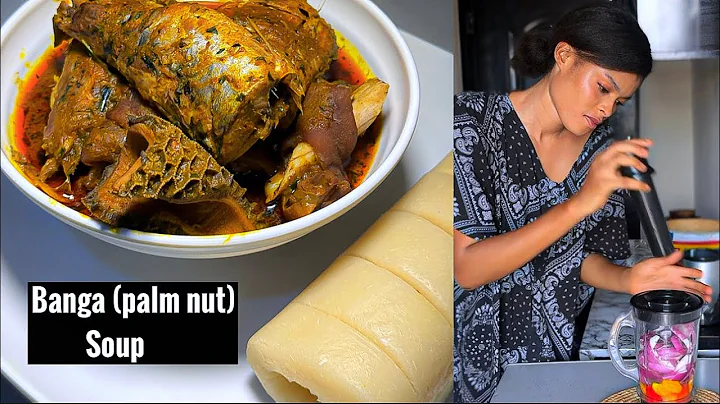 How to make the must delicious Banga Soup and Fufu | palm nut soup Recipe