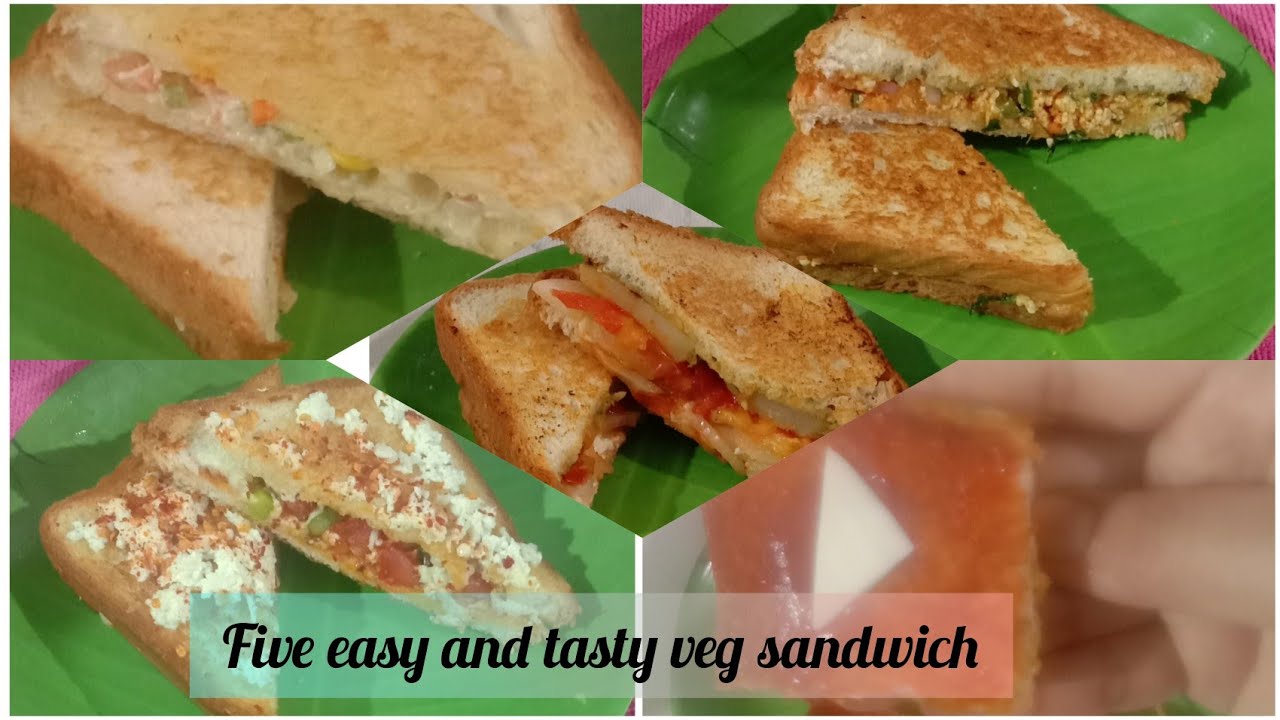 Five easy and tasty veg sandwich ki recipes l kids recipe l veg bread