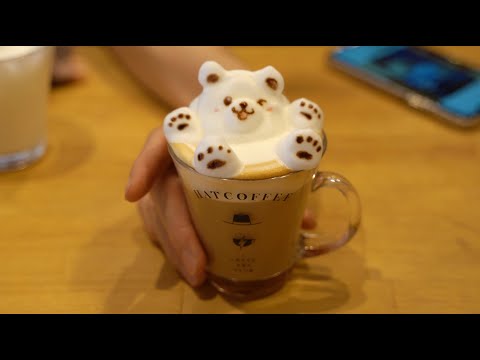 3Dラテアート｜CUTEST 3D Latte Art in Tokyo｜Hatcoffee｜職人技｜Japanese Coffee Art