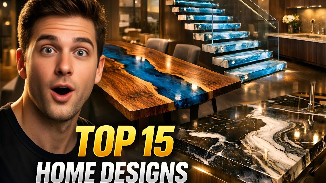 Top 15 Unique Home Design Ideas with Epoxy & Natural Materials | Luxury Interior Inspiration 4K
