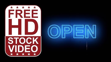 Free Stock Videos – animated text “open” with blue neon effect seamless loop animation