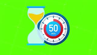 The 50 minutes, stopwatch icon. Stopwatch icon in flat style, timer on on color background. Motion