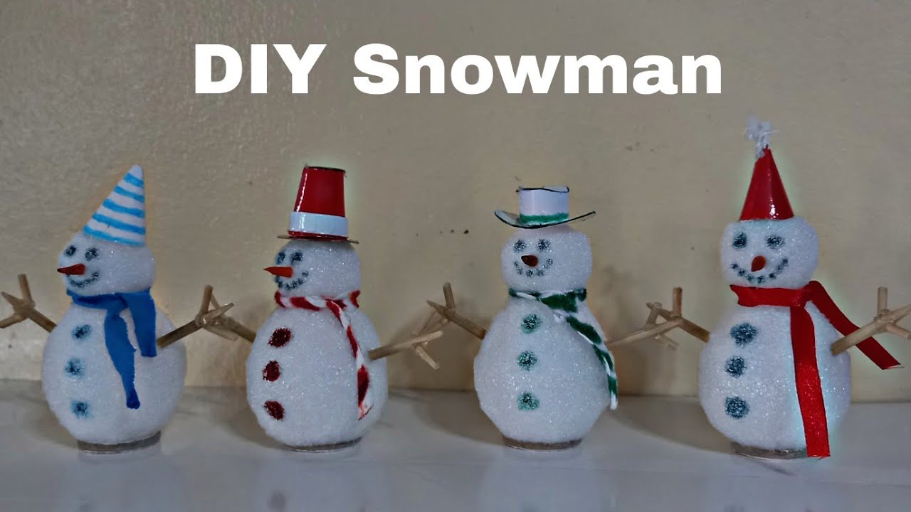  VILLCASE 6 pcs Foam Snowman DIY Foam DIY Snowman Craft