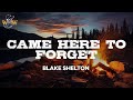 Blake Shelton - Came Here to Forget (Lyrics)