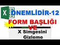 Excel VBA Formlarındaki X simgesini ve Form Başlığını gizleme