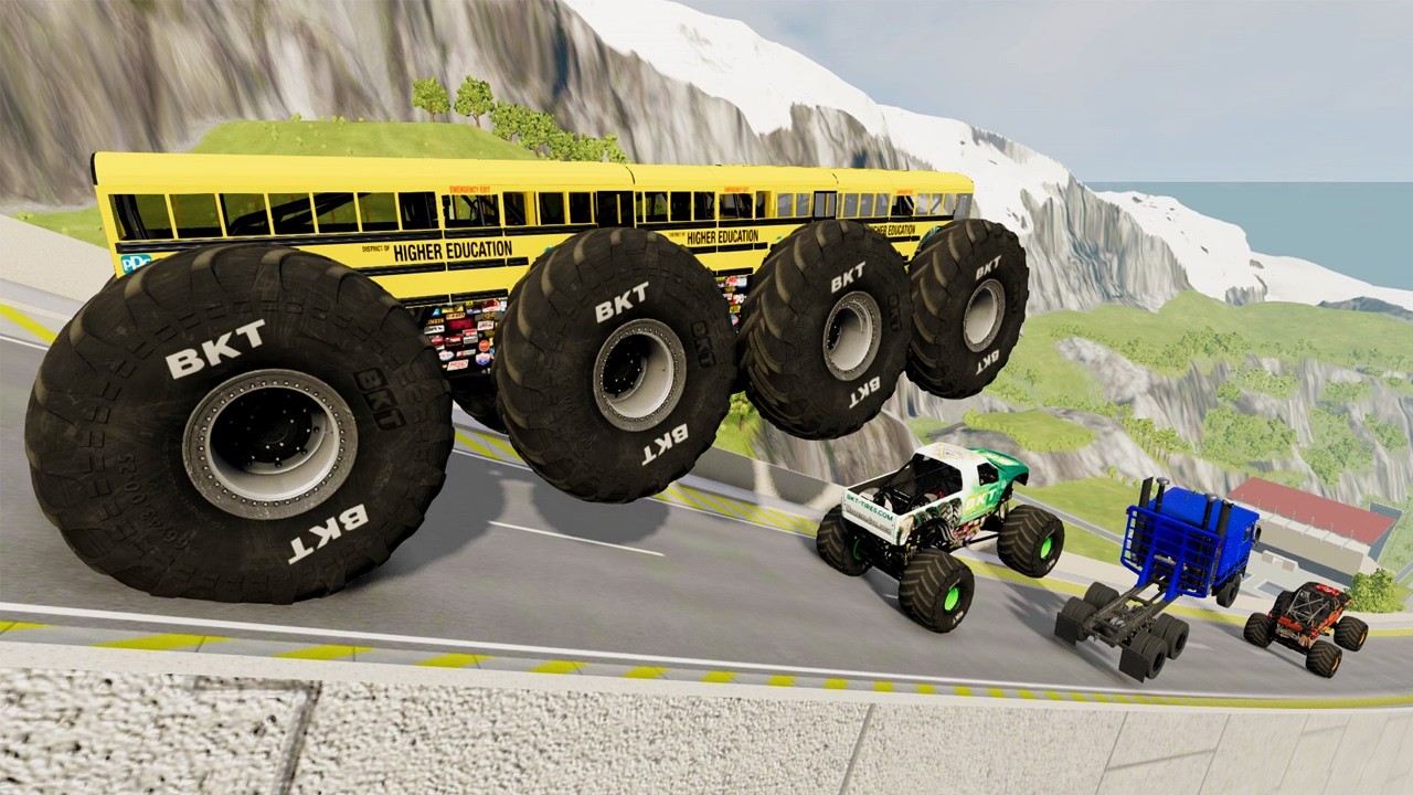 BNG Drive - Epic High Speed Monster Truck Jumps Crashes #012 - BeamNG Drive