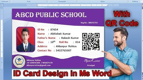 How to Make a ID Card Design in Microsoft Word With QR Code ! Identity Card Design !Learn About Work
